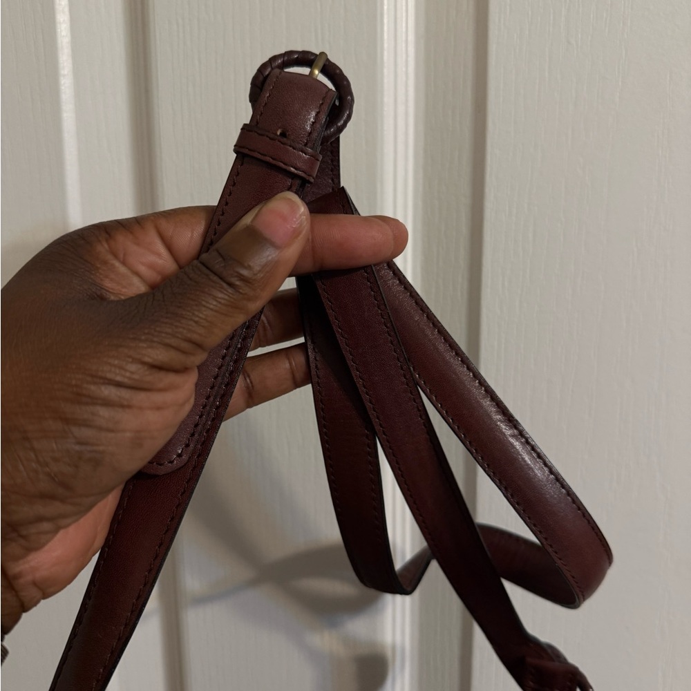 Fossil Dark Brown Woven Crossbody Bag - Picture 8 of 11